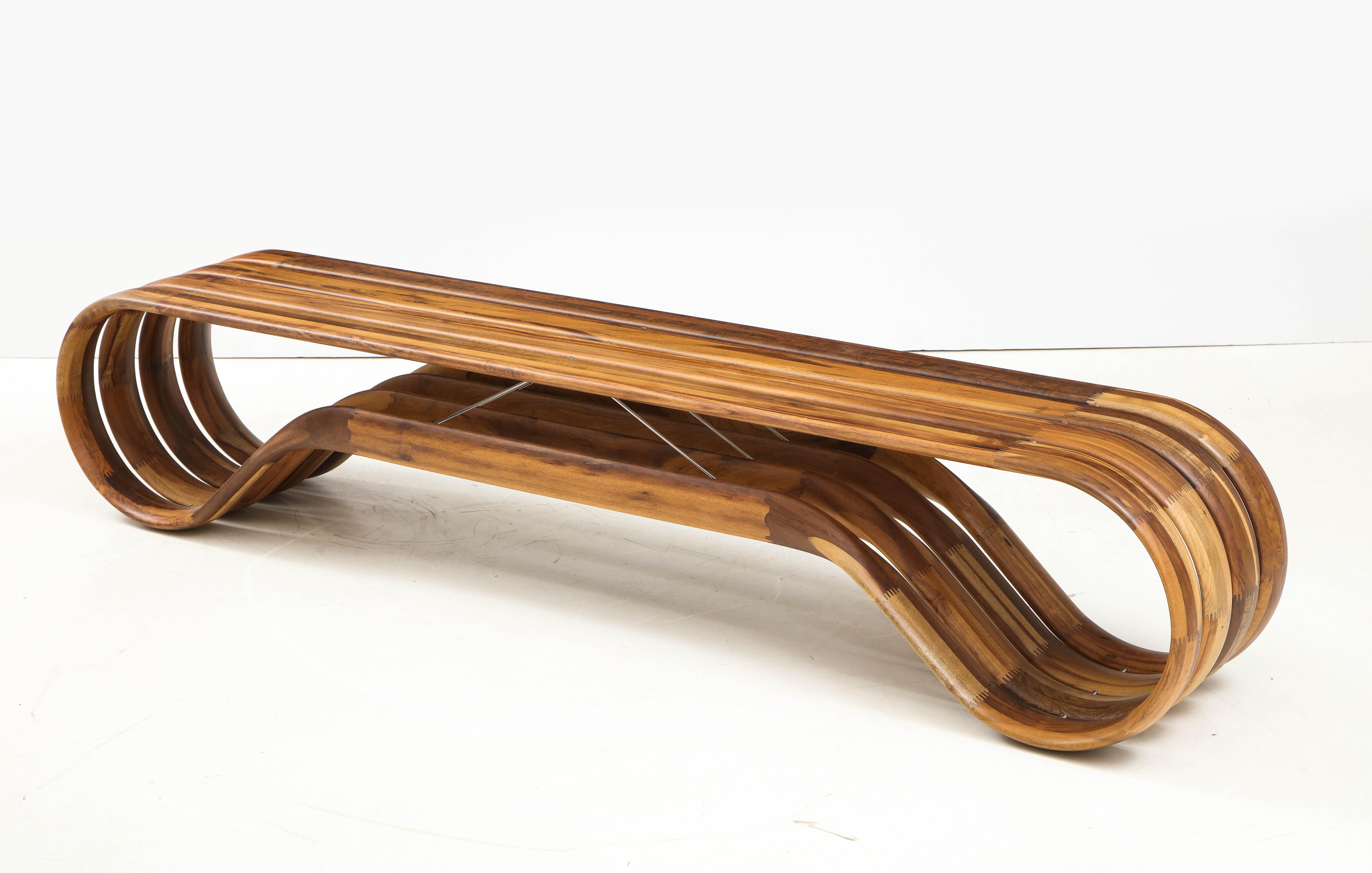 Contemporary Infinito Wood Bench by Guto Índio da Costa, Brazil, 2019 2
