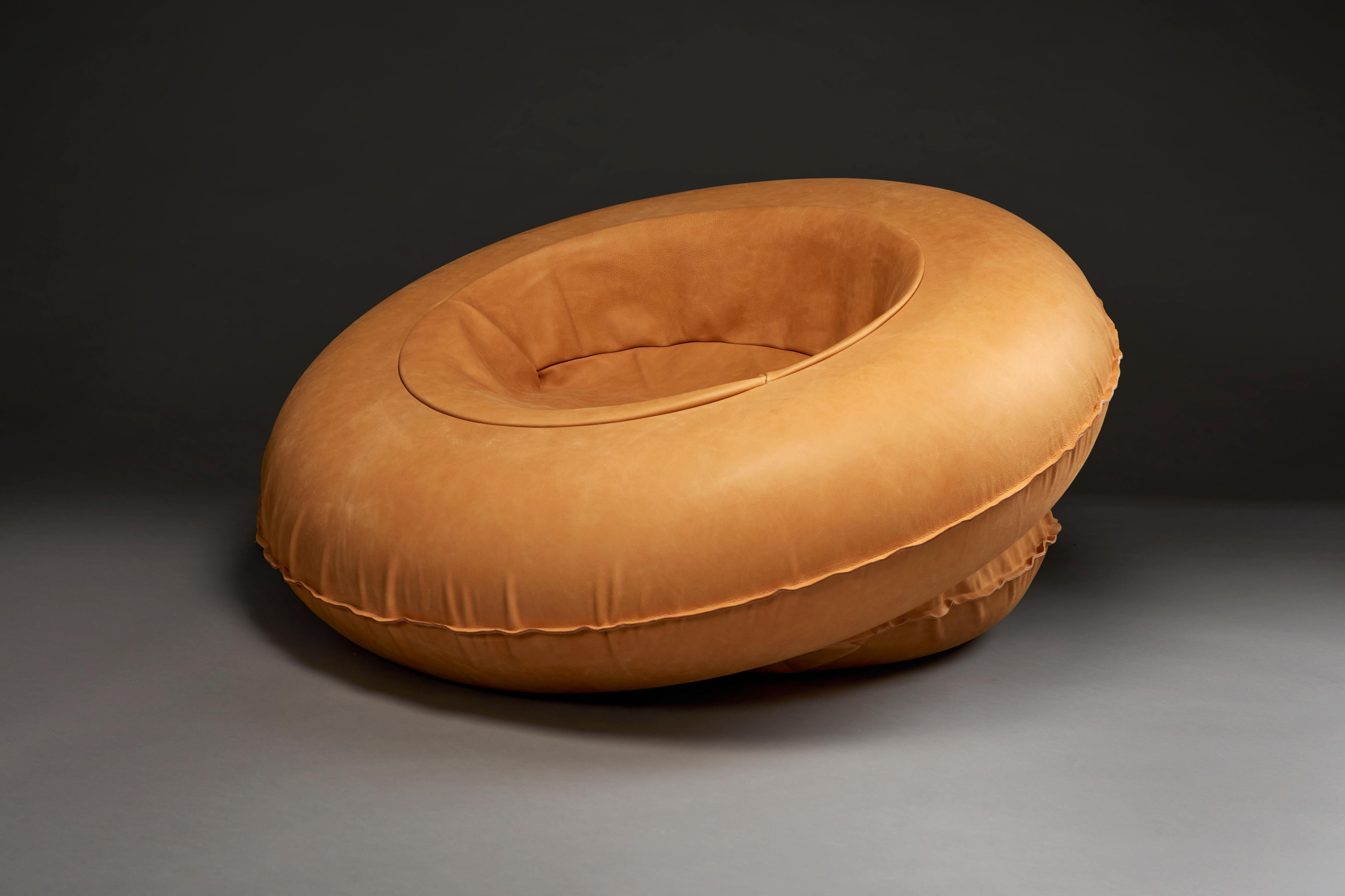 Dutch Contemporary Inflatable Leather Armchair For Sale