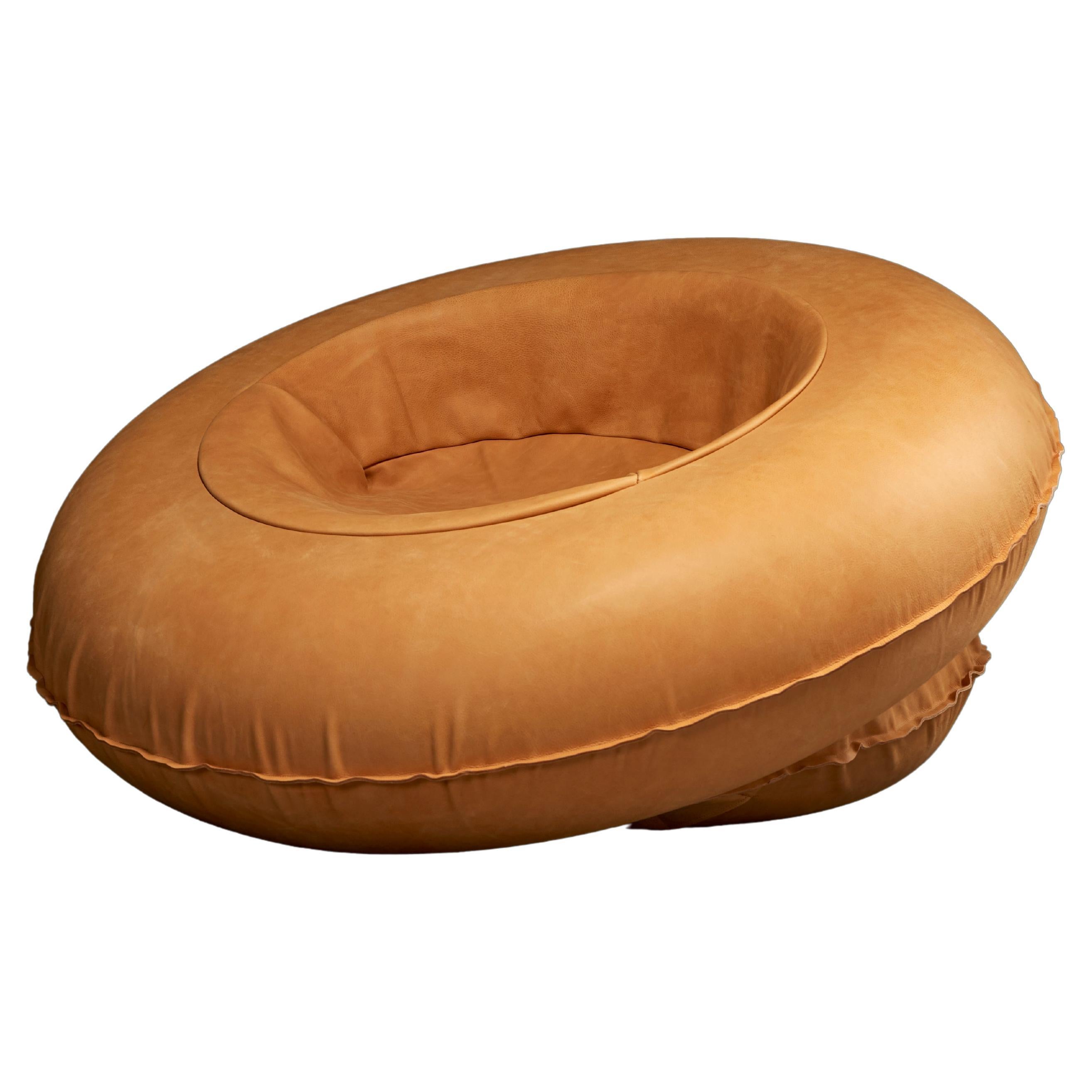 Contemporary Inflatable Leather Armchair For Sale