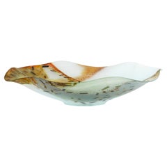 Vintage Contemporary Internally Decorated Frosted Glass Bowl