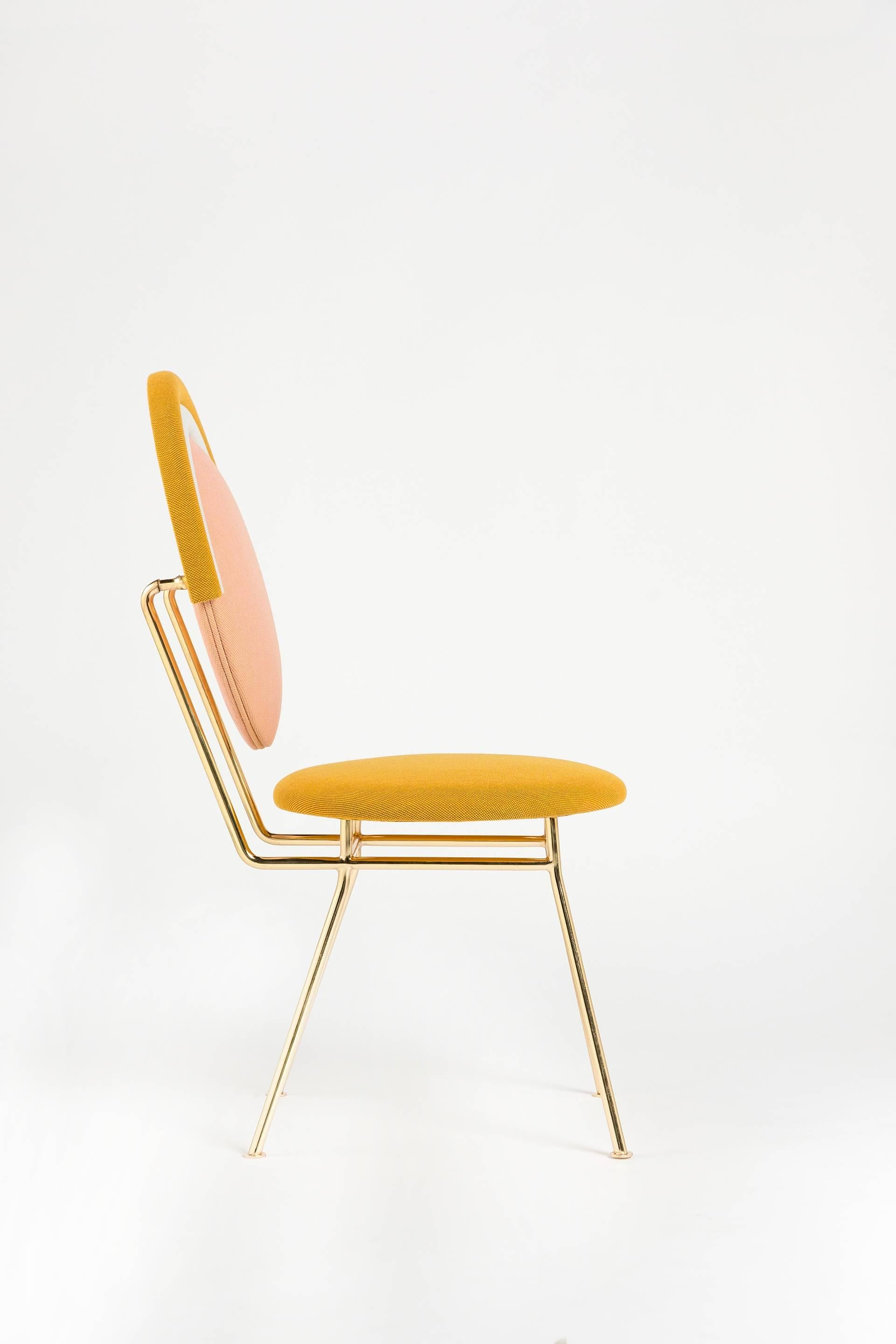 Contemporary Iris Summer Chair with Brass Finished Legs In New Condition For Sale In Istanbul, TR