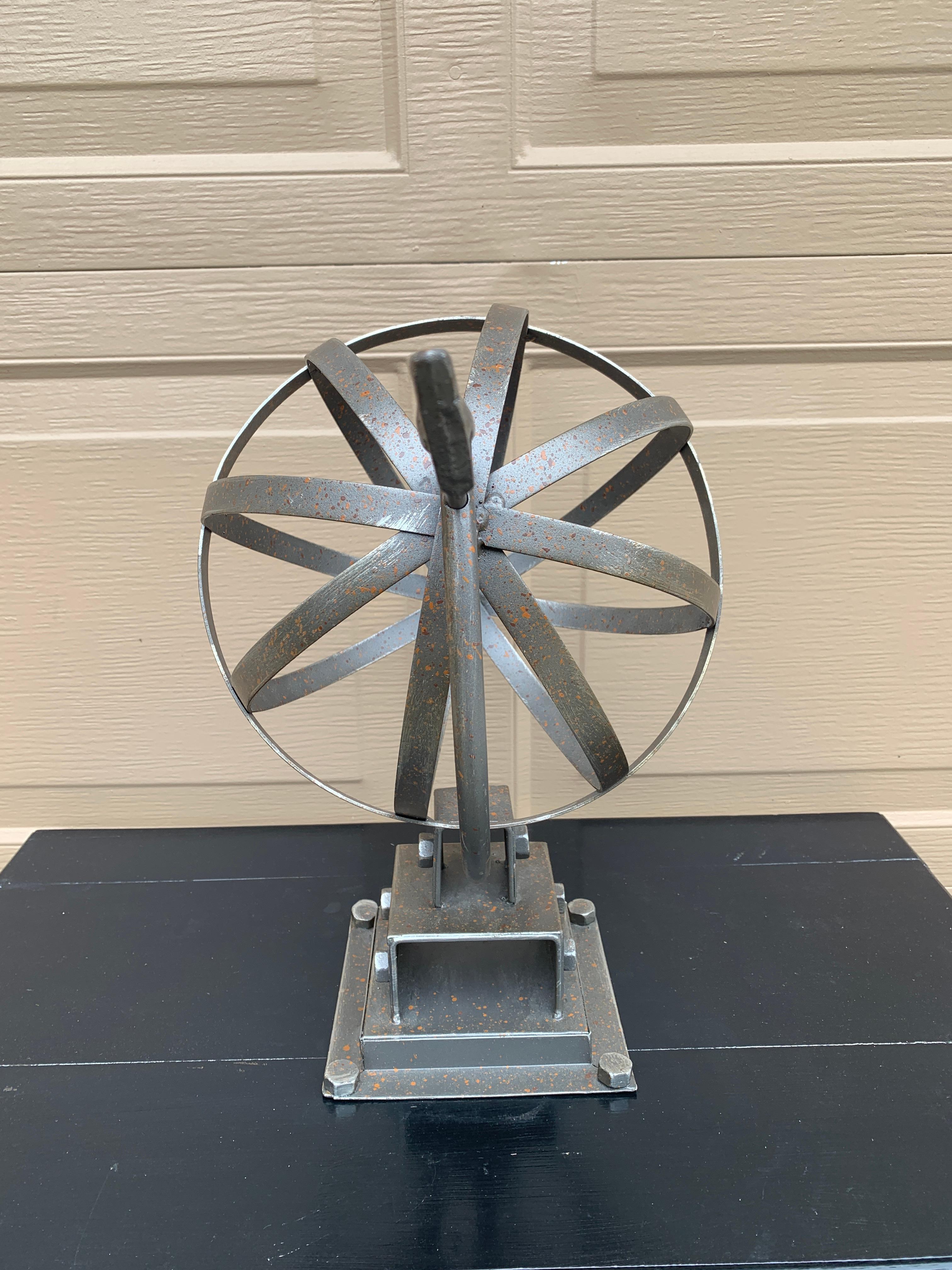 Contemporary Iron Garden Armillary Sundial For Sale 4