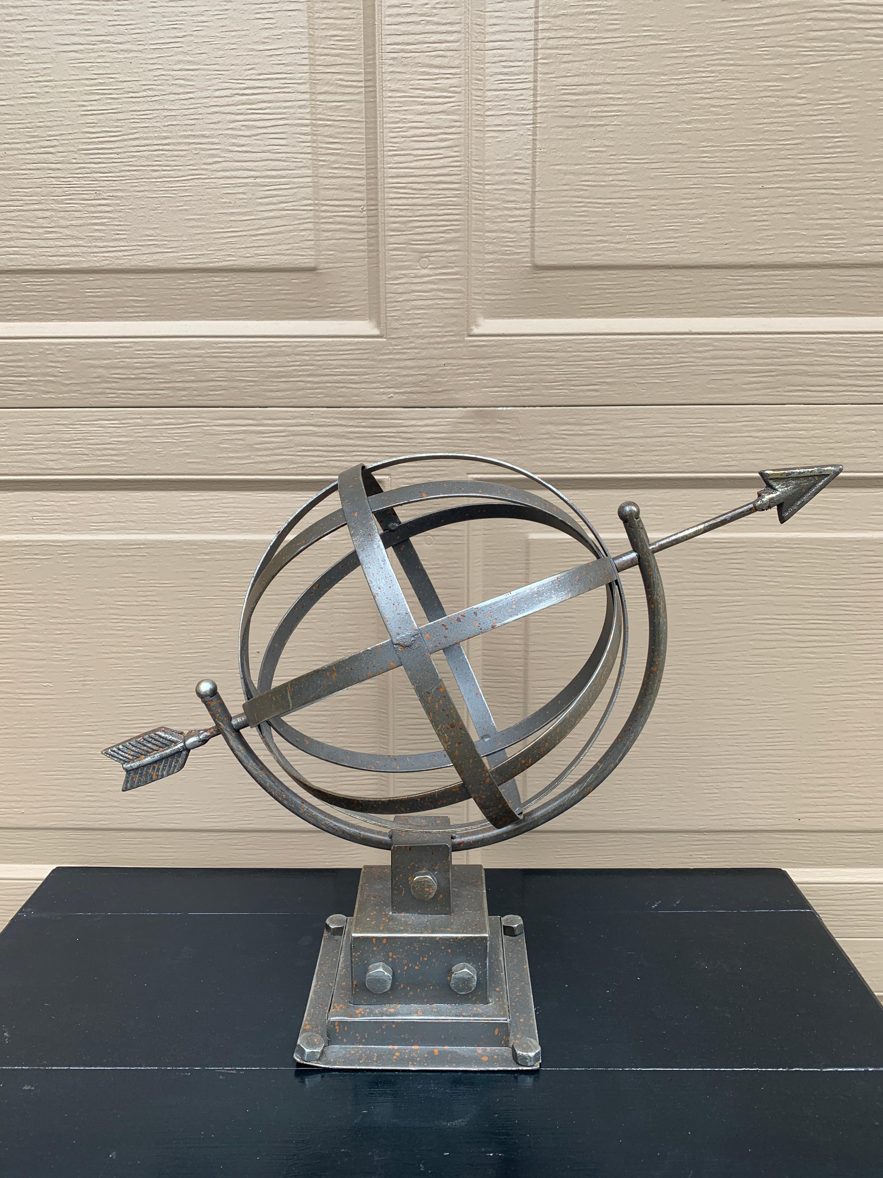 Contemporary Iron Garden Armillary Sundial For Sale 5