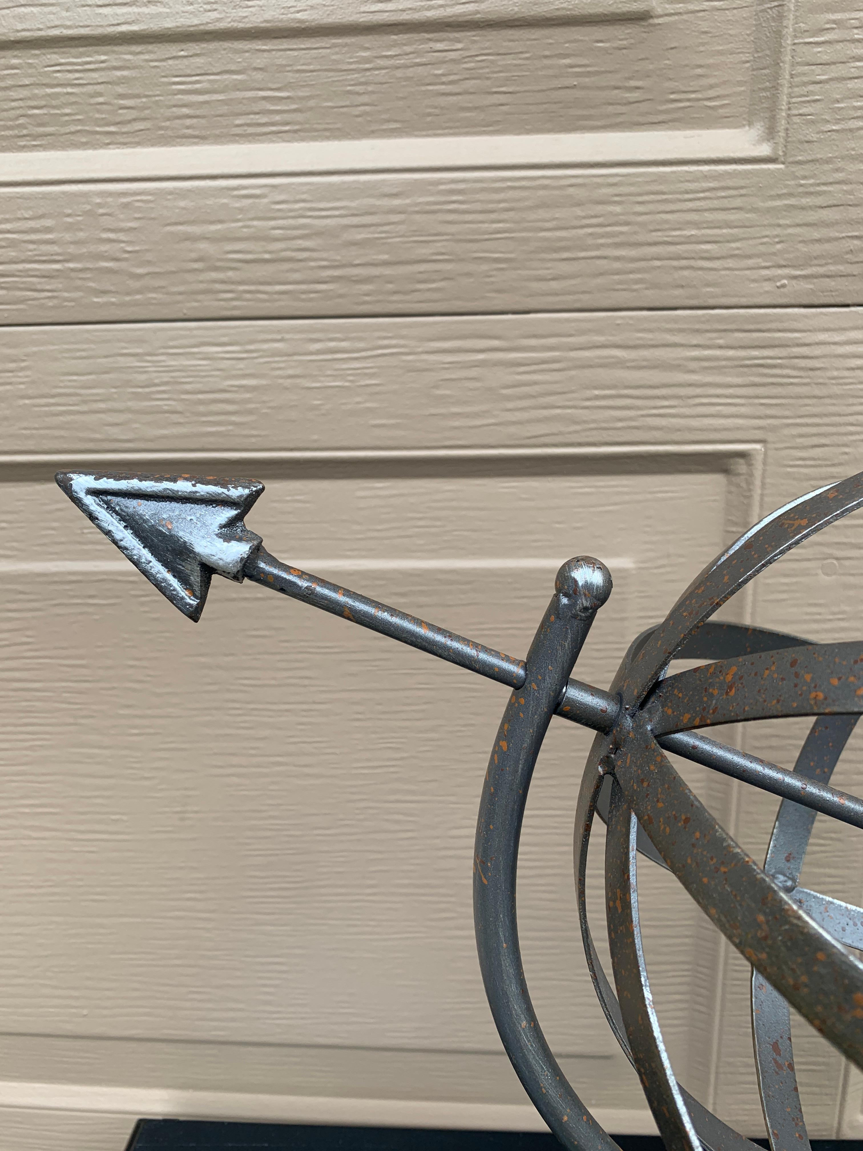 Contemporary Iron Garden Armillary Sundial In Good Condition For Sale In Elkhart, IN