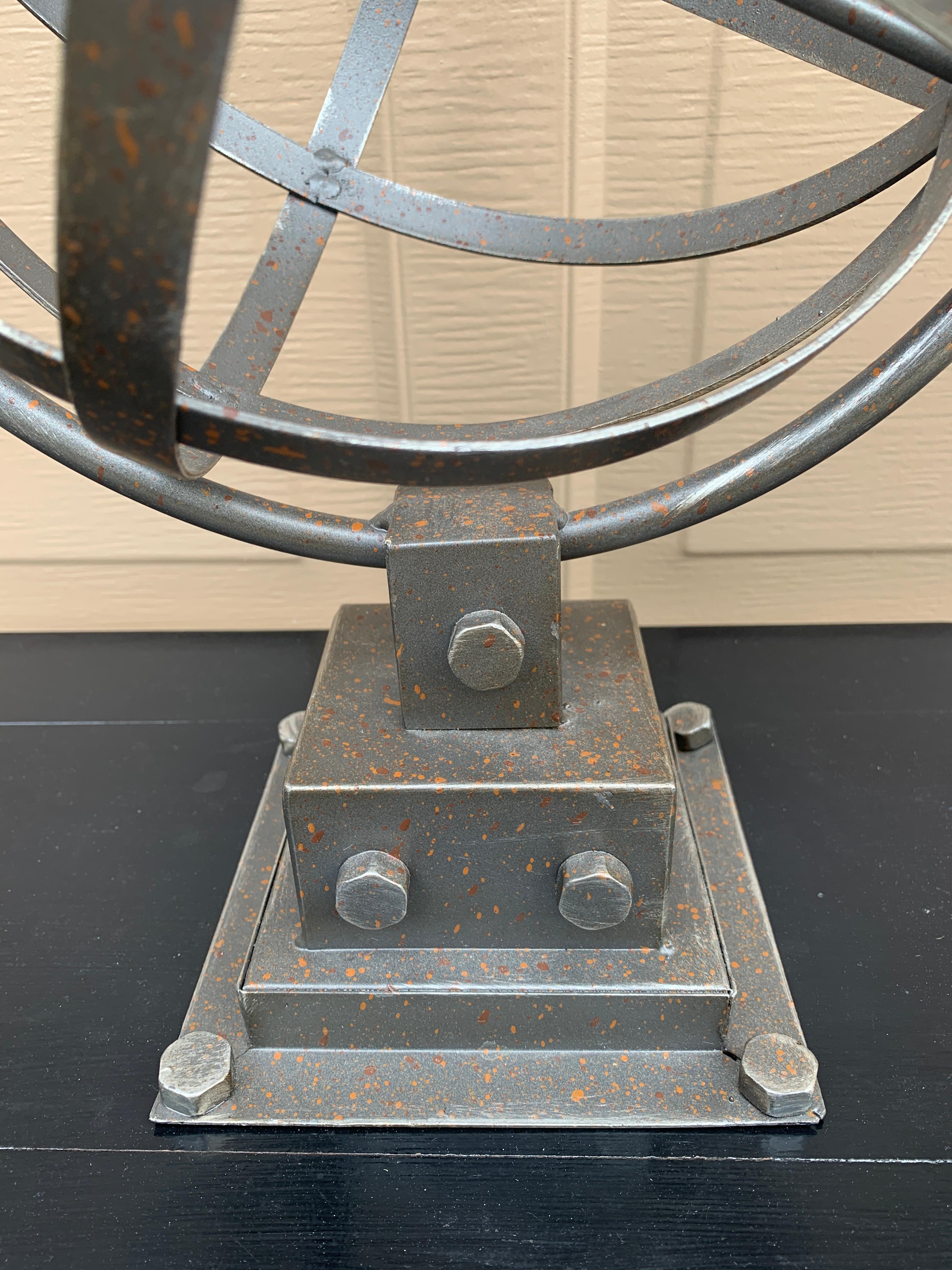 Contemporary Iron Garden Armillary Sundial For Sale 2