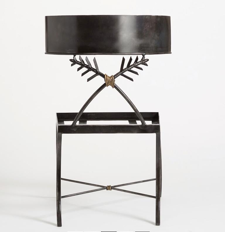 American Contemporary Iron Klismos Chair For Sale