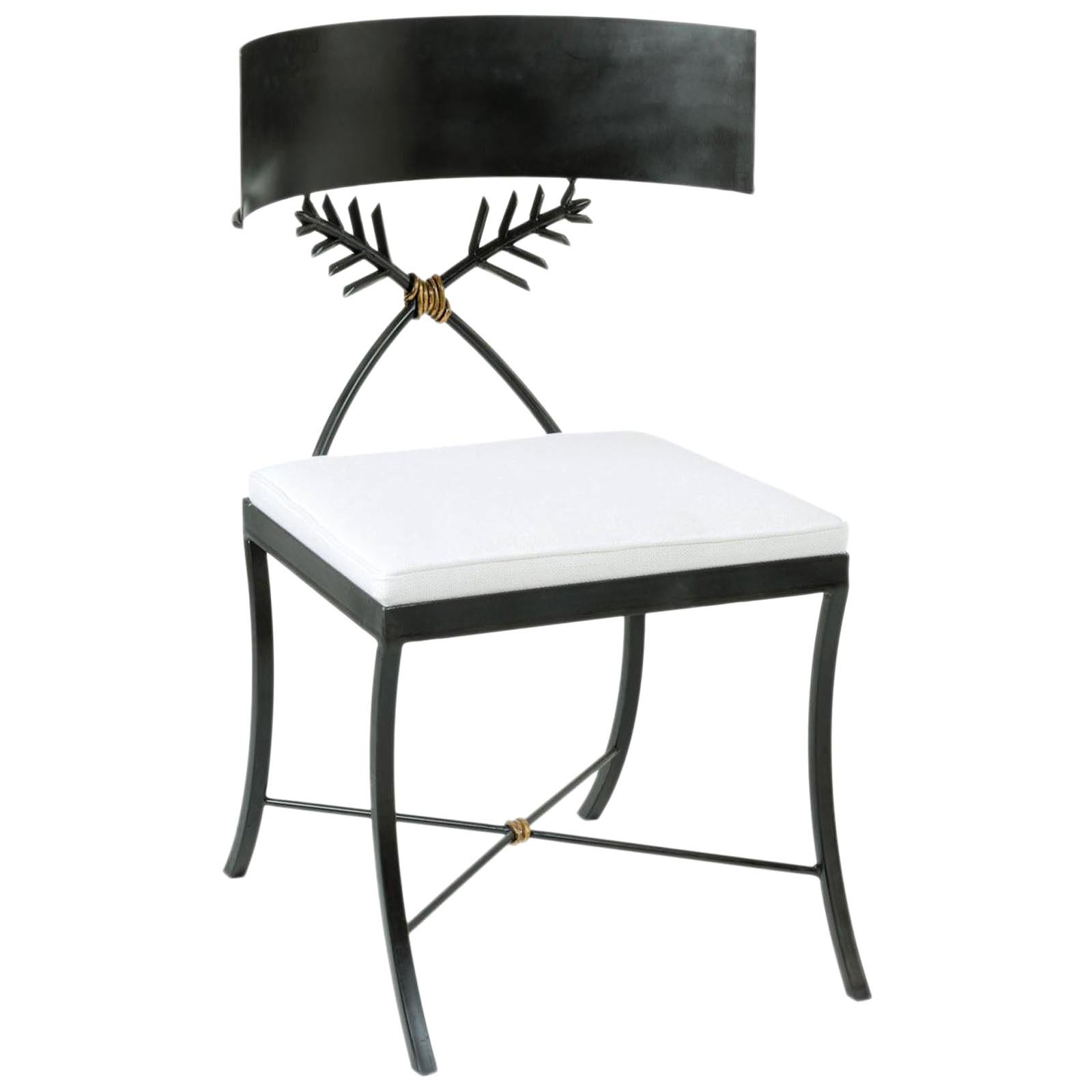 Contemporary Iron Klismos Chair