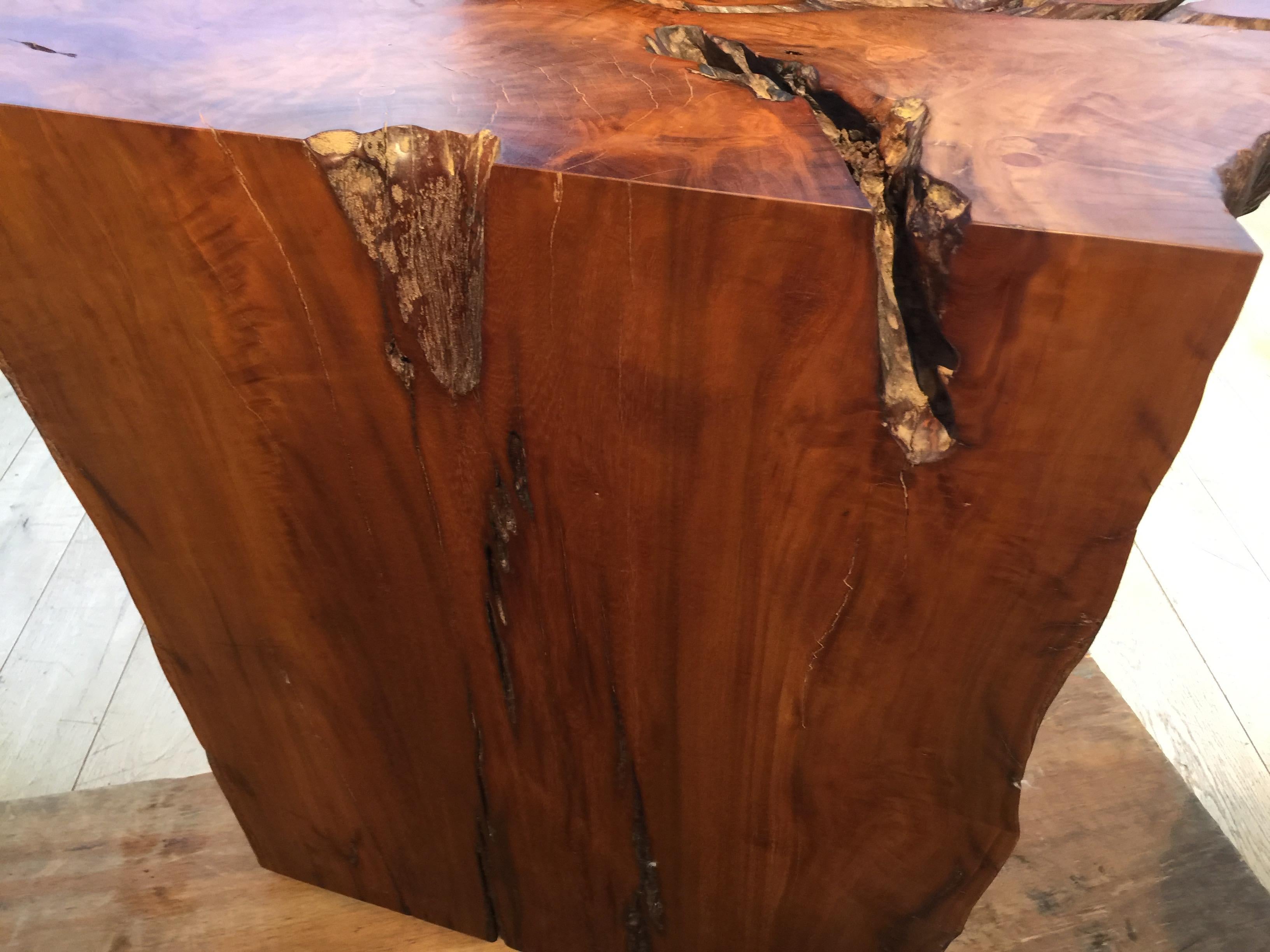 French Tree trunk Rustic Console by Jerome Abel Seguin, Contemporary For Sale