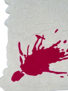 Tapis contemporain irrégulier touffeté à la main en laine rose scintillant Sonate de RAG Home