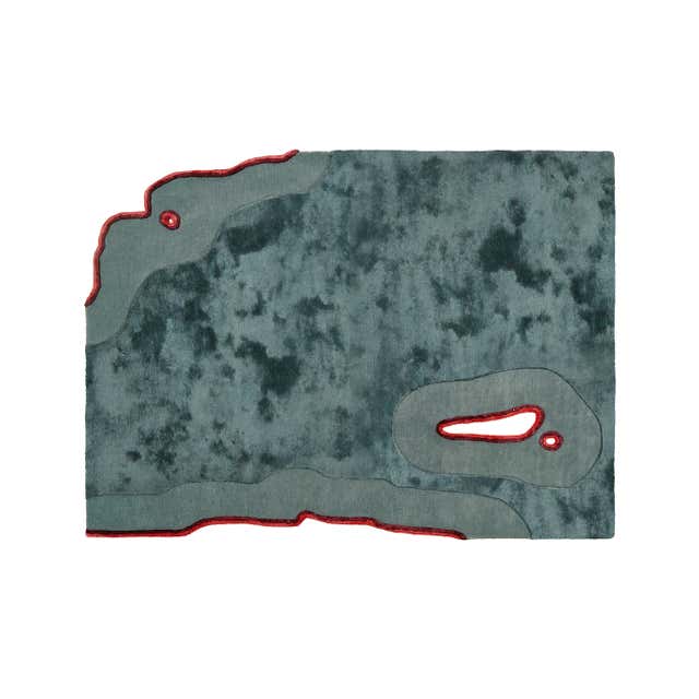 Hand Tufted Pastel Tropical Collage Rug For Sale at 1stDibs