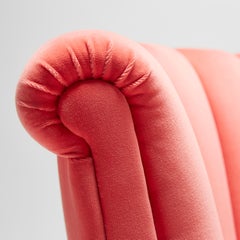 Contemporary Isabella Occasional Chair in Liberty Pink Velvet Upholstered Legs