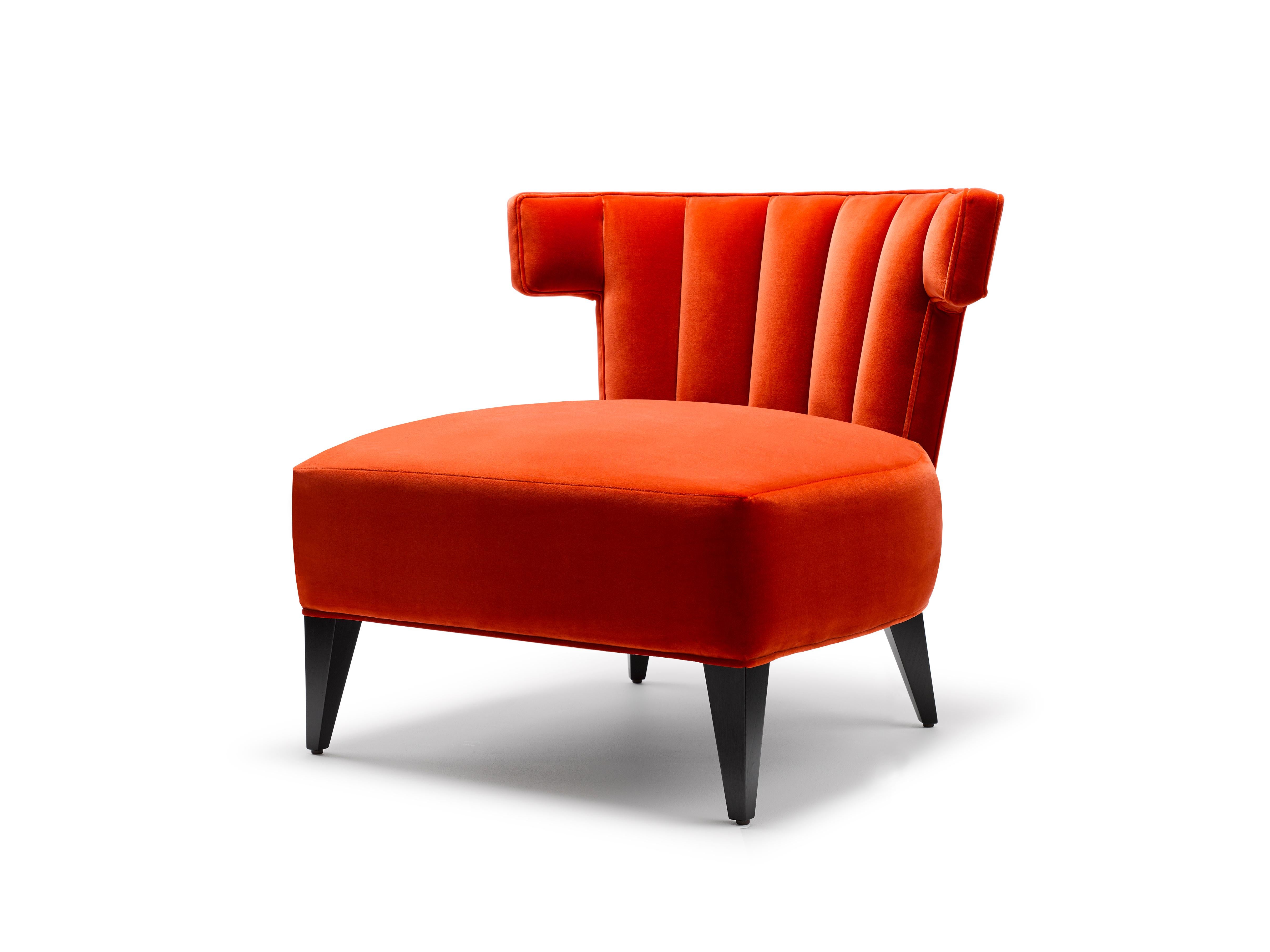 Contemporary Isabella Scalloped Slipper Chair Smaragdgrüner Samt Walnuss Beine im Zustand „Neu“ im Angebot in Trowbridge, Wiltshire