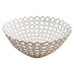 Contemporary Isabelle Abramson Porcelain Hand-Carved Openwork Bowl