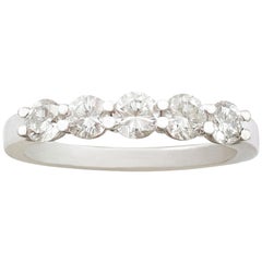 Contemporary Italian 1.33 Carat Diamond Gold Five-Stone Ring