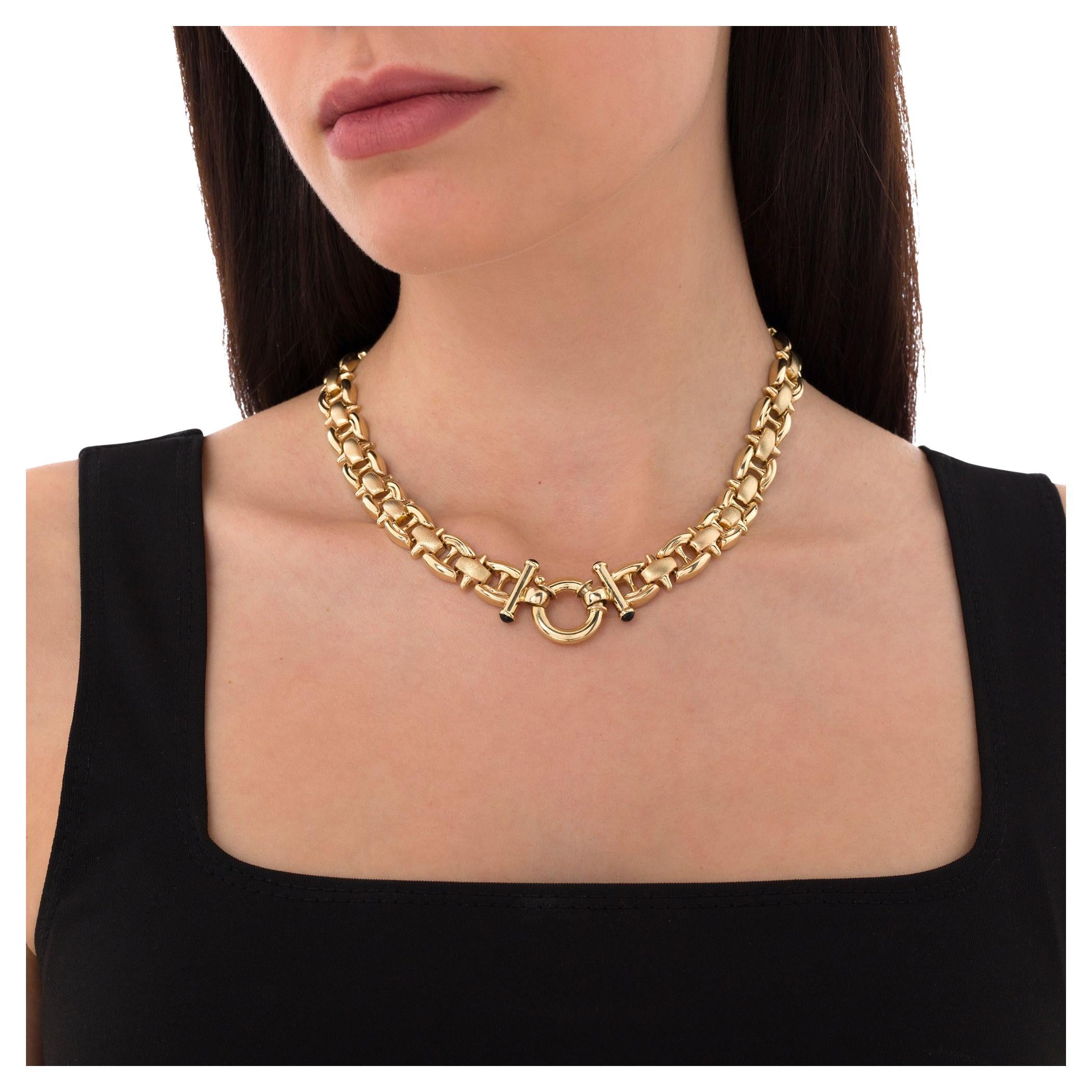 Contemporary Italian 14ct Gold Collar Necklace For Sale
