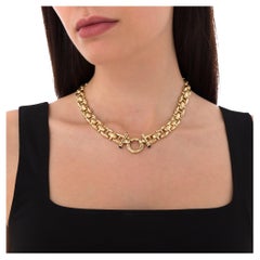 Vintage Contemporary Italian 14ct Gold Collar Necklace