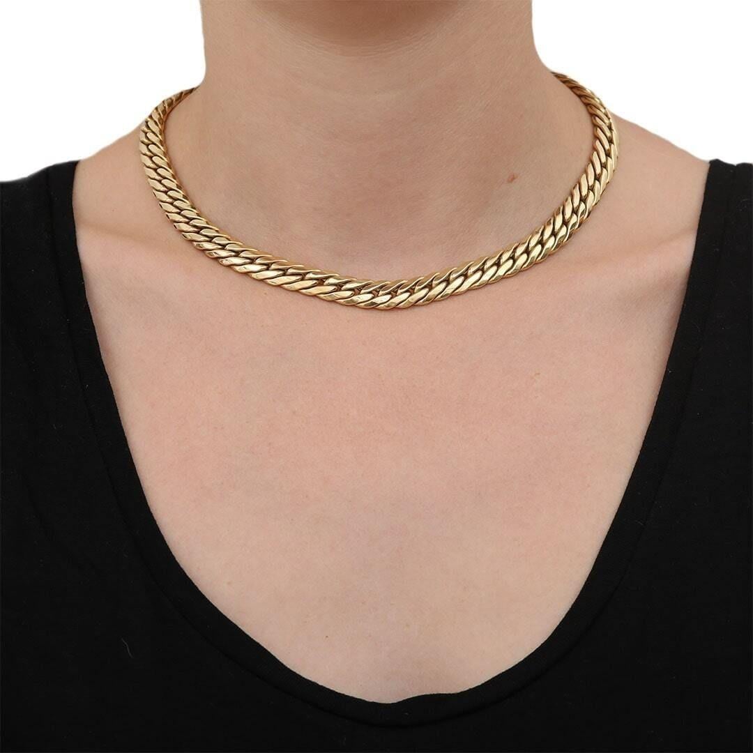 Contemporary Italian 18ct Yellow Gold Herringbone Link Necklace, 50g 3