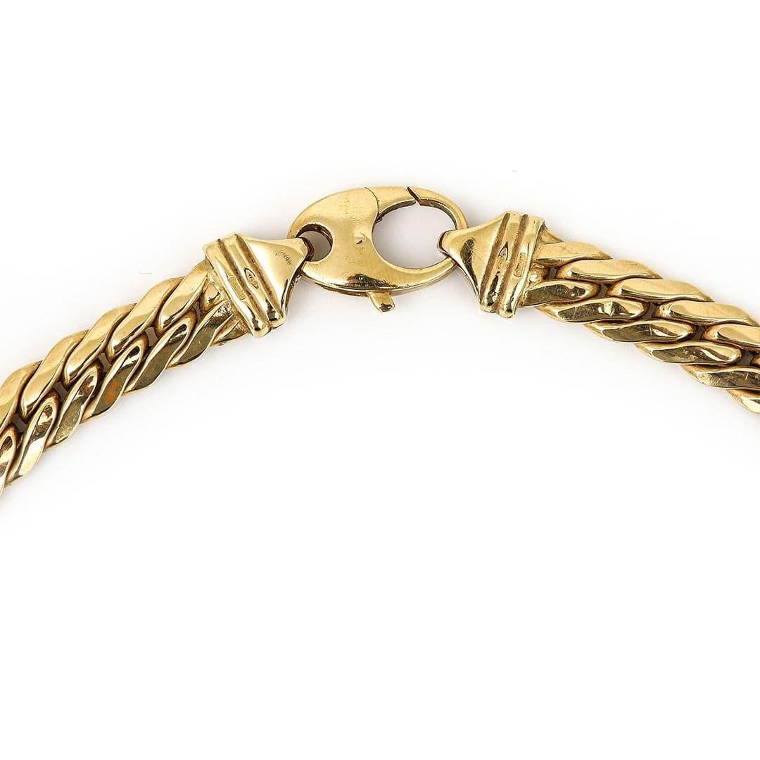 Contemporary Italian 18ct Yellow Gold Herringbone Link Necklace, 50g 1