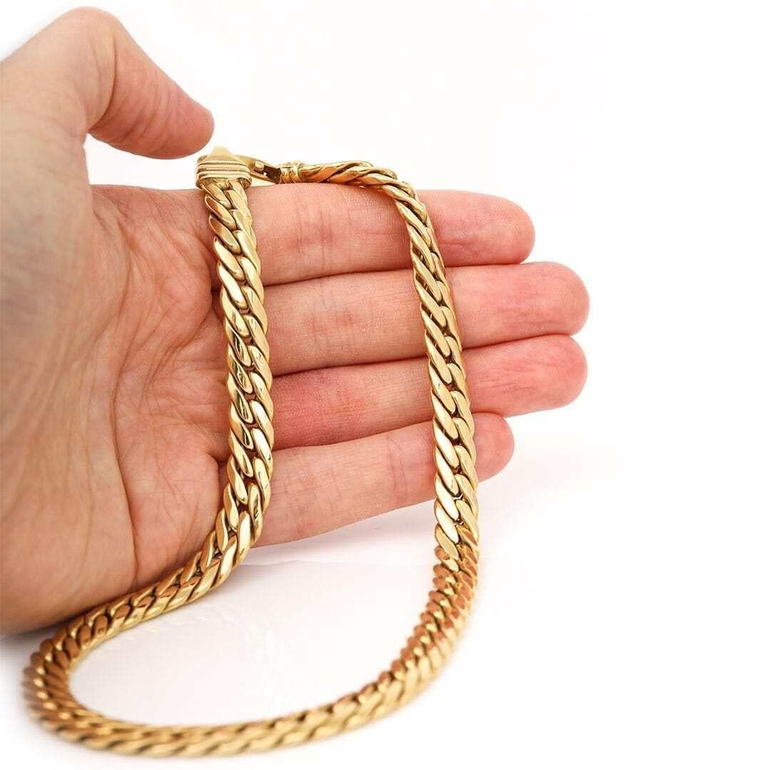 Contemporary Italian 18ct Yellow Gold Herringbone Link Necklace, 50g 2