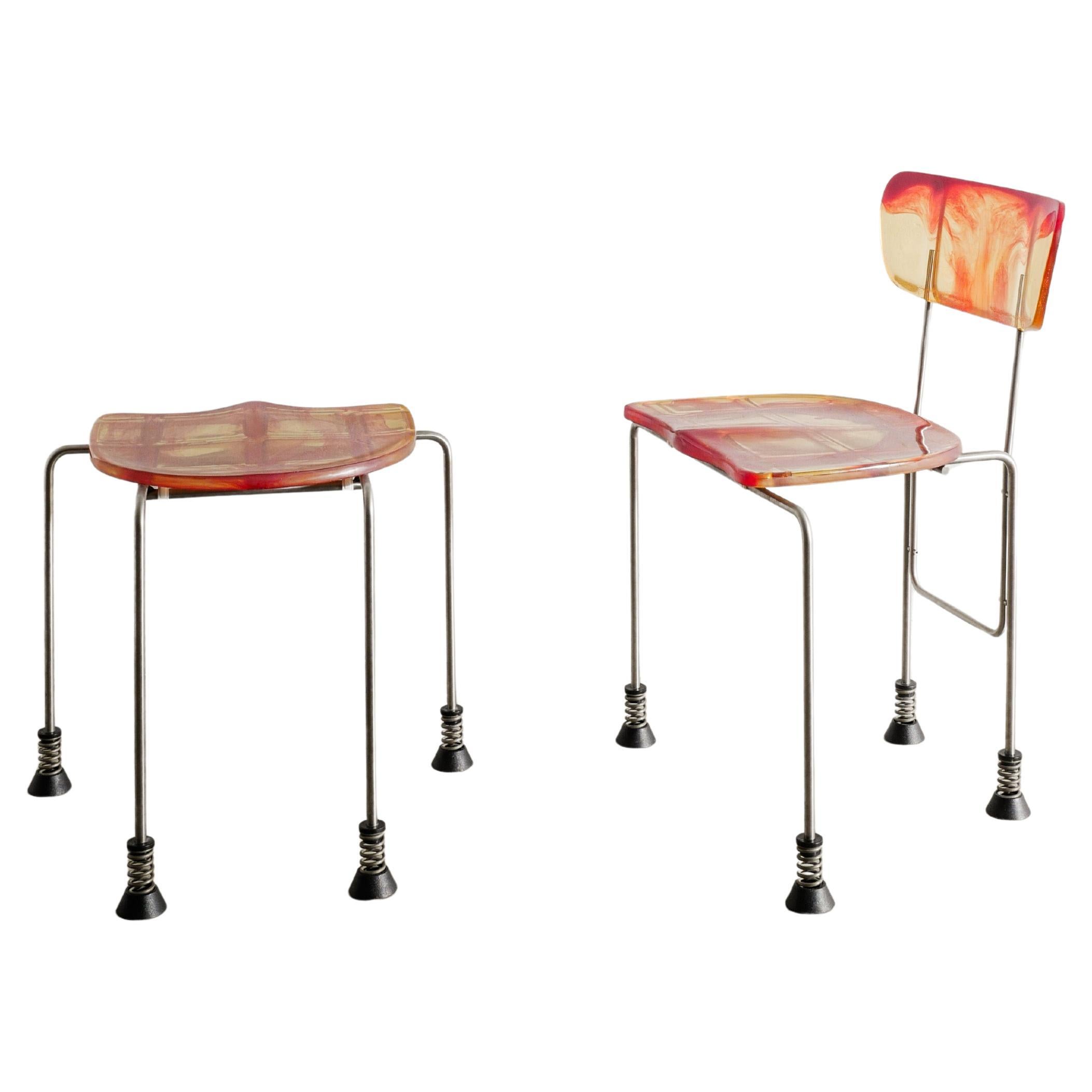Sedia Broadway 543 e ottomana di Gaetano Pesce Bernini, 1993 in vendita