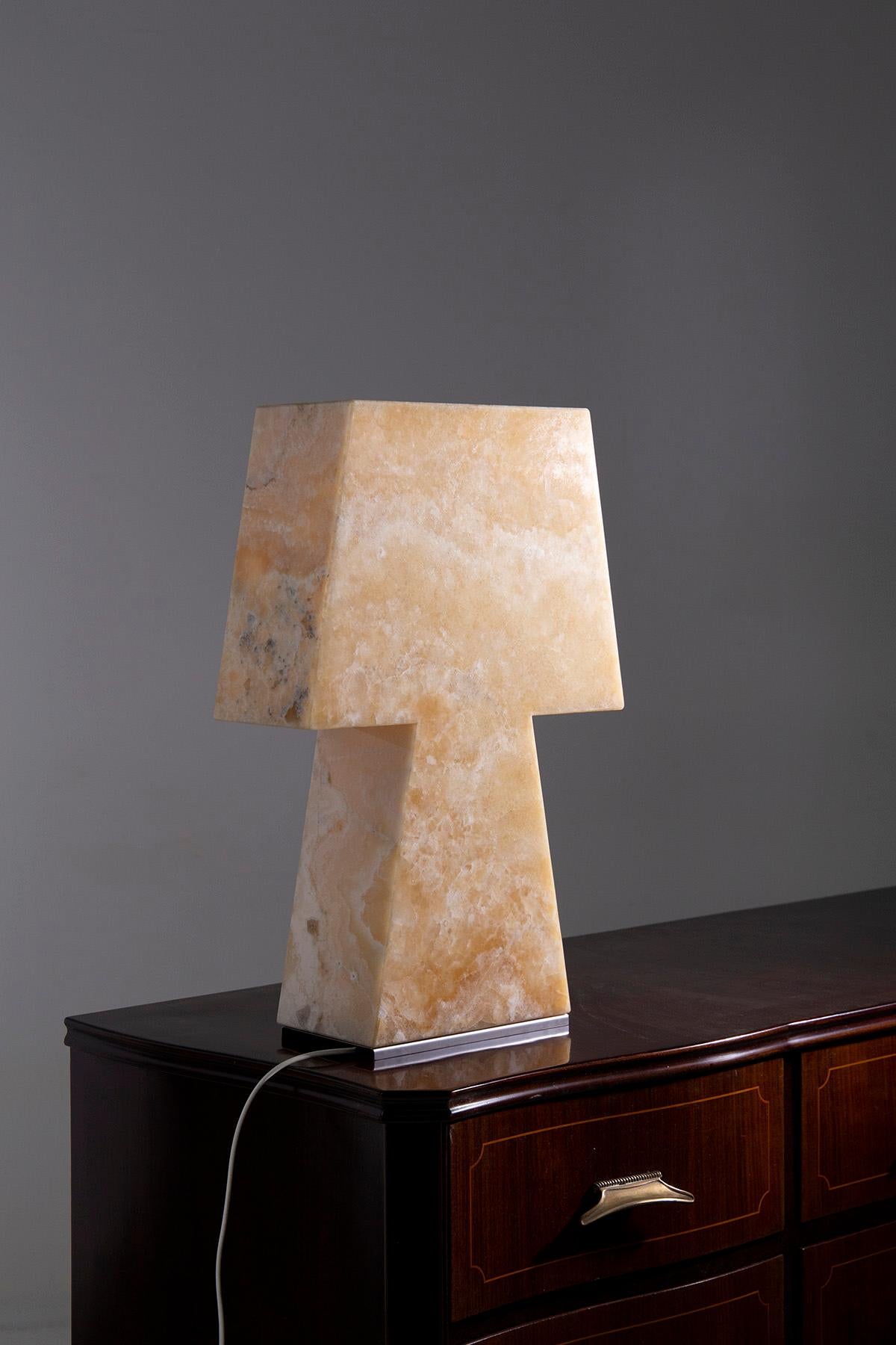 Lampe de table contemporaine en onyx d'Italie en vente 3