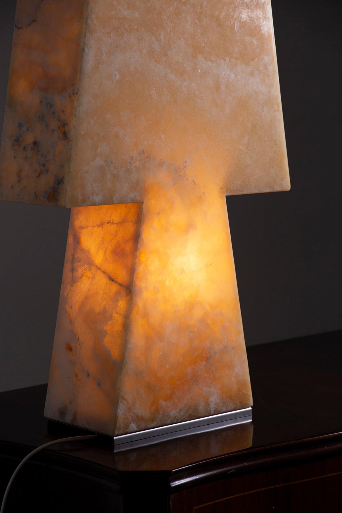 Lampe de table contemporaine en onyx d'Italie en vente 2