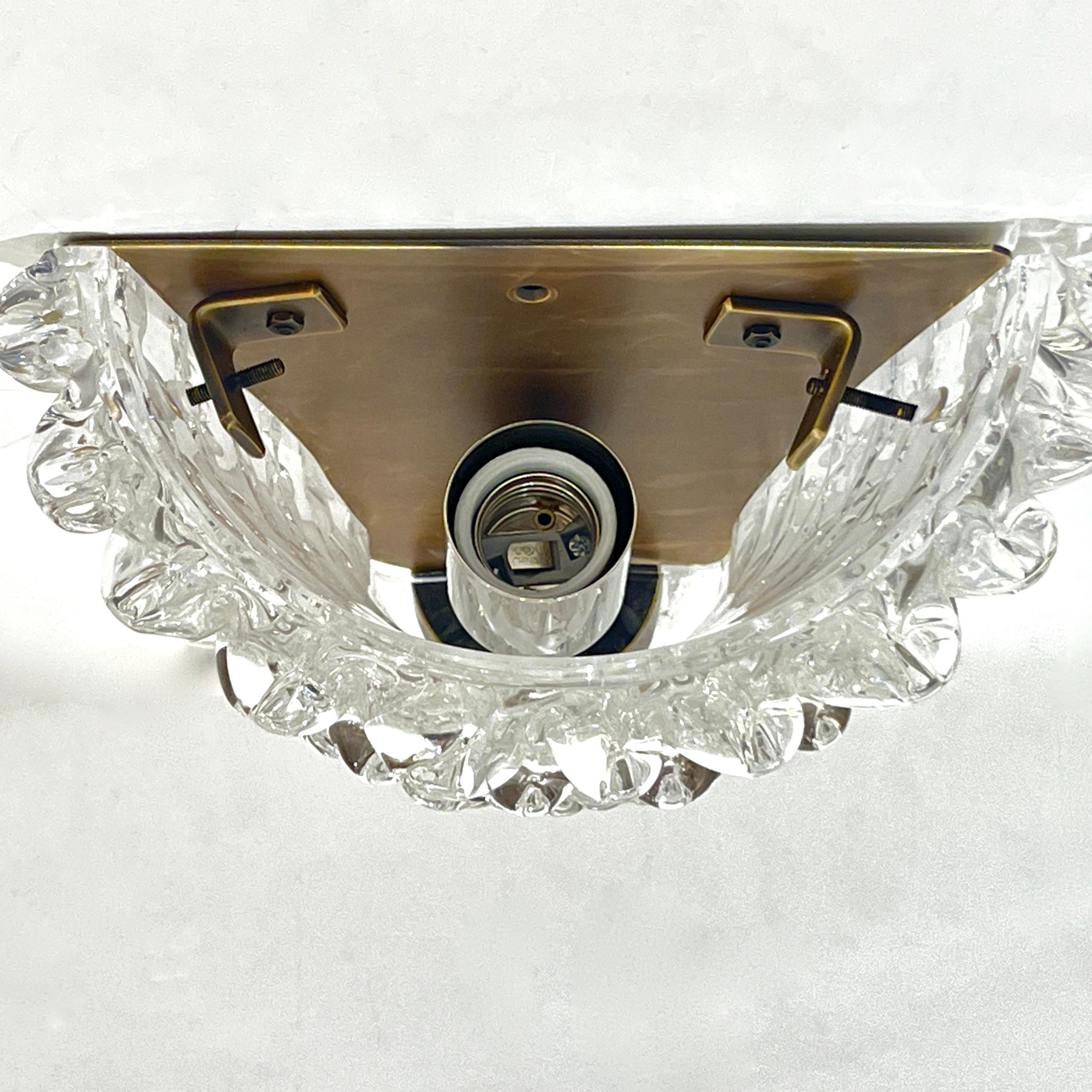 Contemporary Italian Bronze Antique Brass Crystal Rostrato Murano Glass Sconces Siglo XXI y contemporáneo en venta