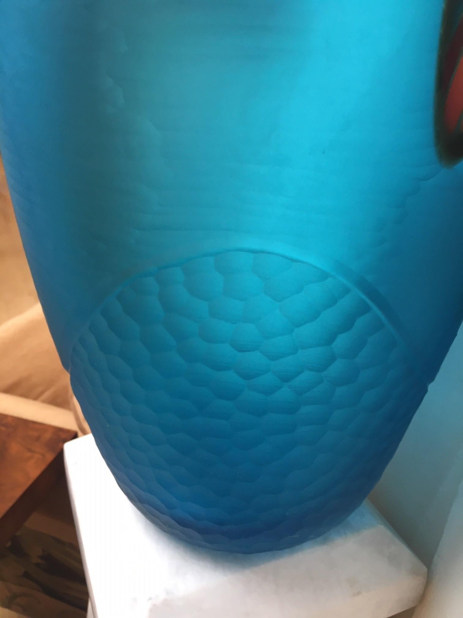 Vase contemporain italien Aqua Monumental Organic en verre de Murano par David Dona en vente 1