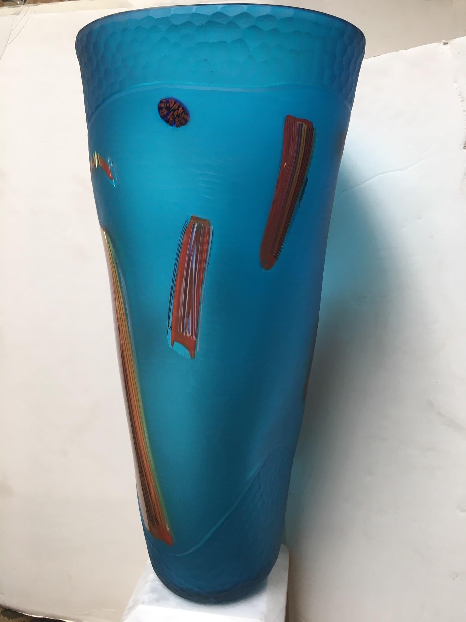 Vase contemporain italien Aqua Monumental Organic en verre de Murano par David Dona en vente 3