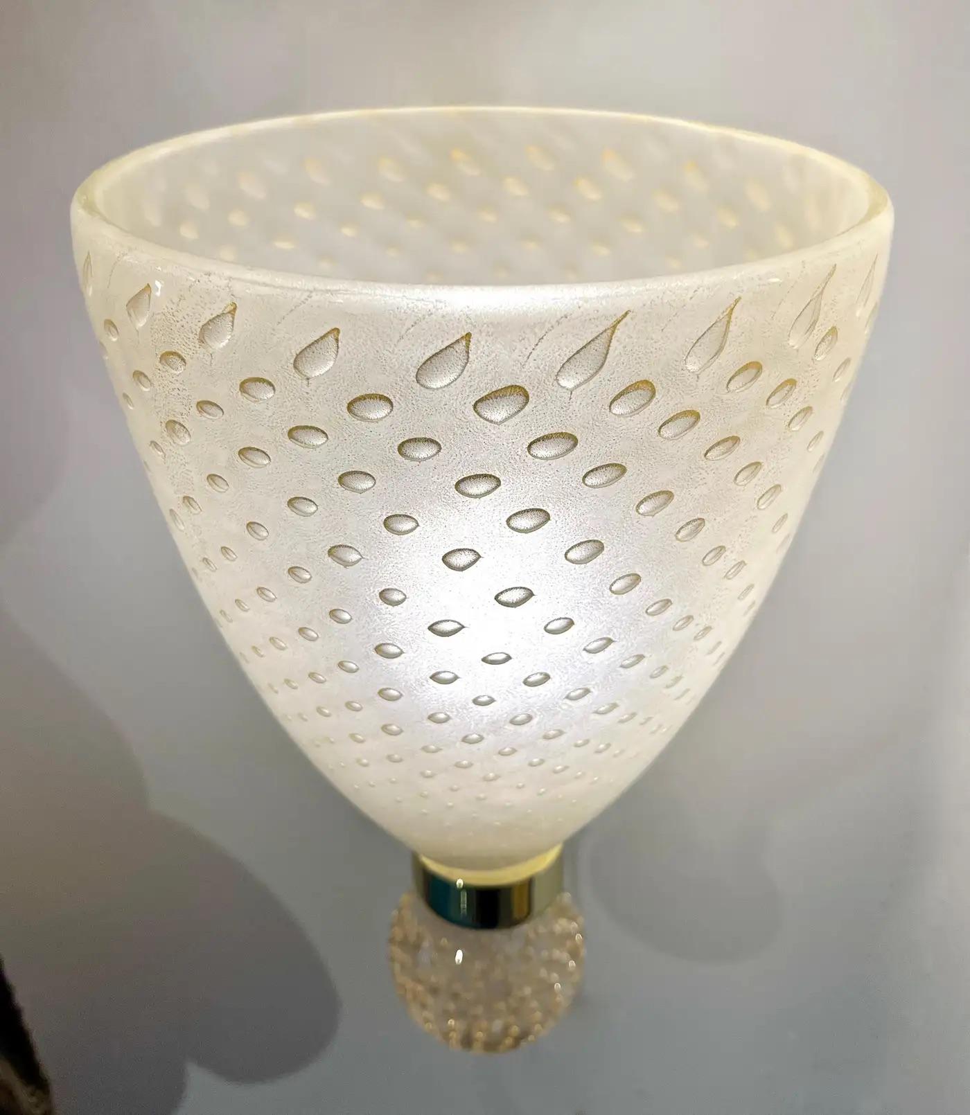 Applique contemporanee di design Art Deco in vetro di Murano glassato oro e cristallo in vendita 7