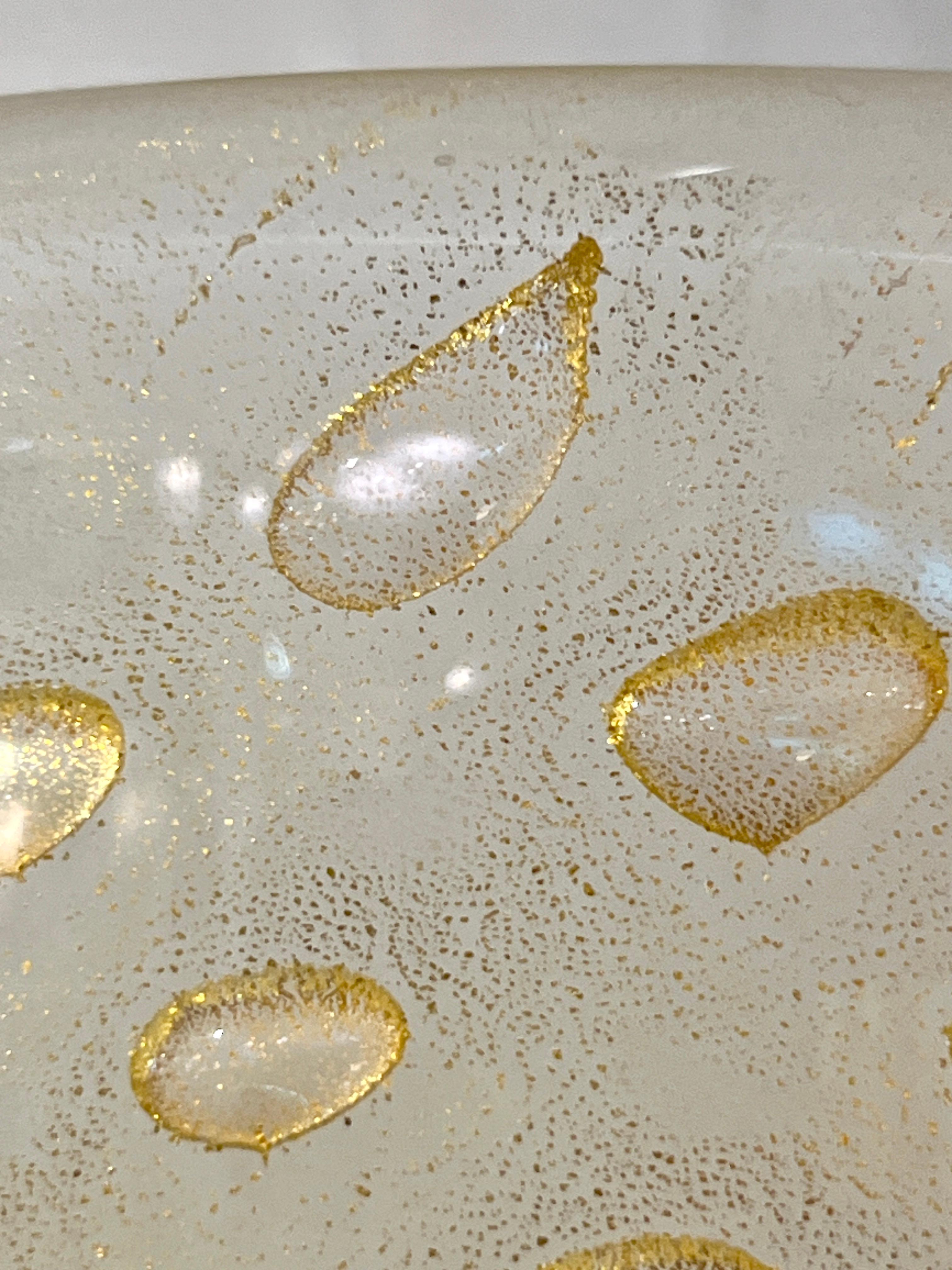 Contemporary Italian Art Deco Design Crystal Gold Frosted Murano Glass Sconces For Sale 4