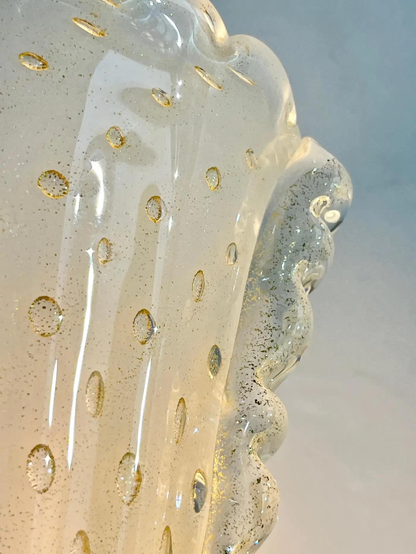 Apliques de cristal de Murano esmerilado en pan de oro de diseño Art Decó italiano contemporáneo Italiano en venta