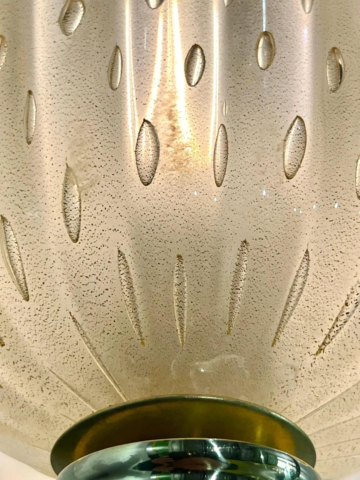 Apliques de cristal de Murano esmerilado en pan de oro de diseño Art Decó italiano contemporáneo en Nuevo estado para la venta en New York, NY
