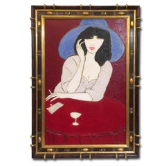 Contemporary Italian Artist Louis Jaquet Painting Kiki de Montparnas