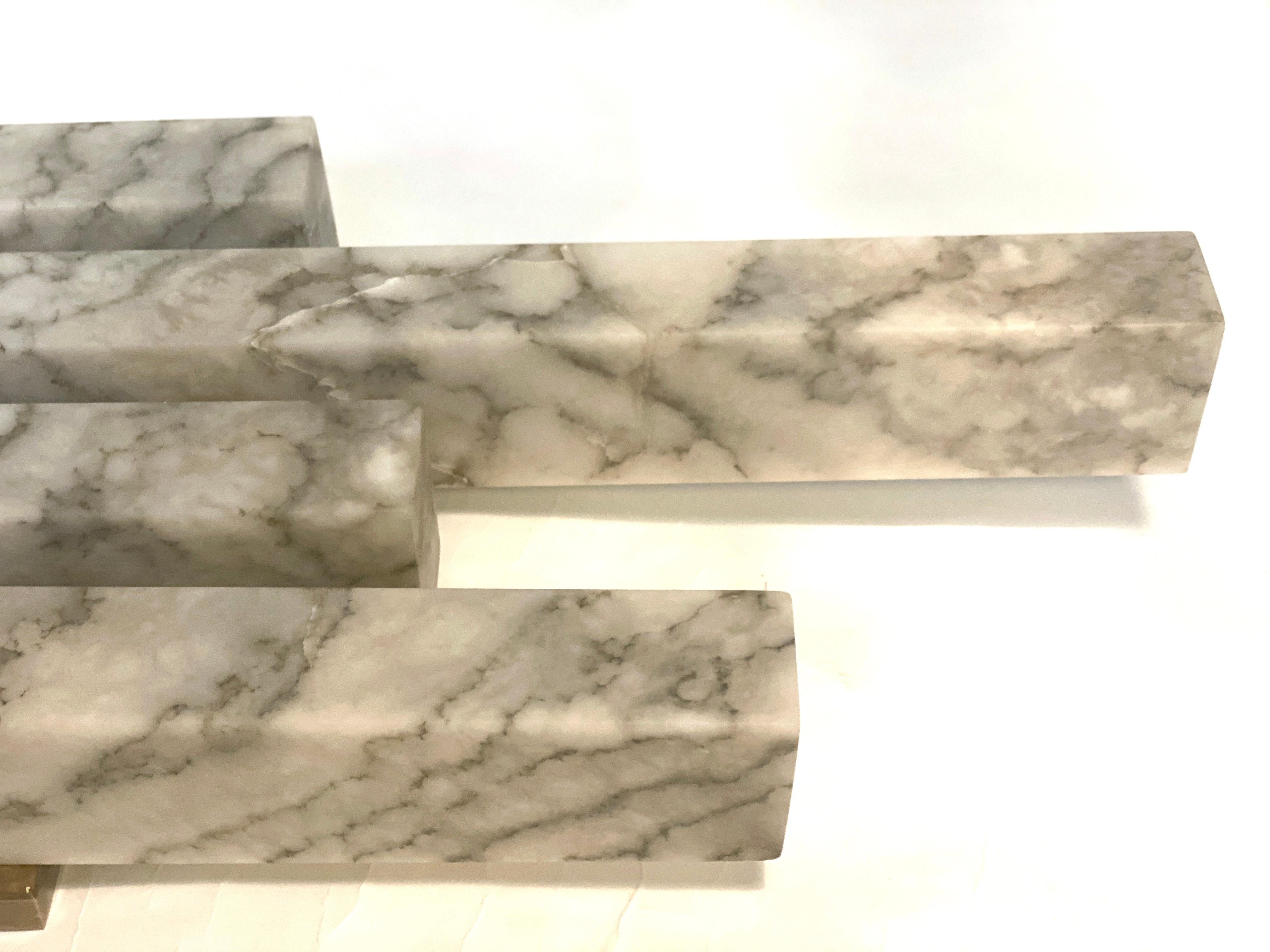 Contemporary Italian Bardiglio Marble Wall Lights or Sconces For Sale 8