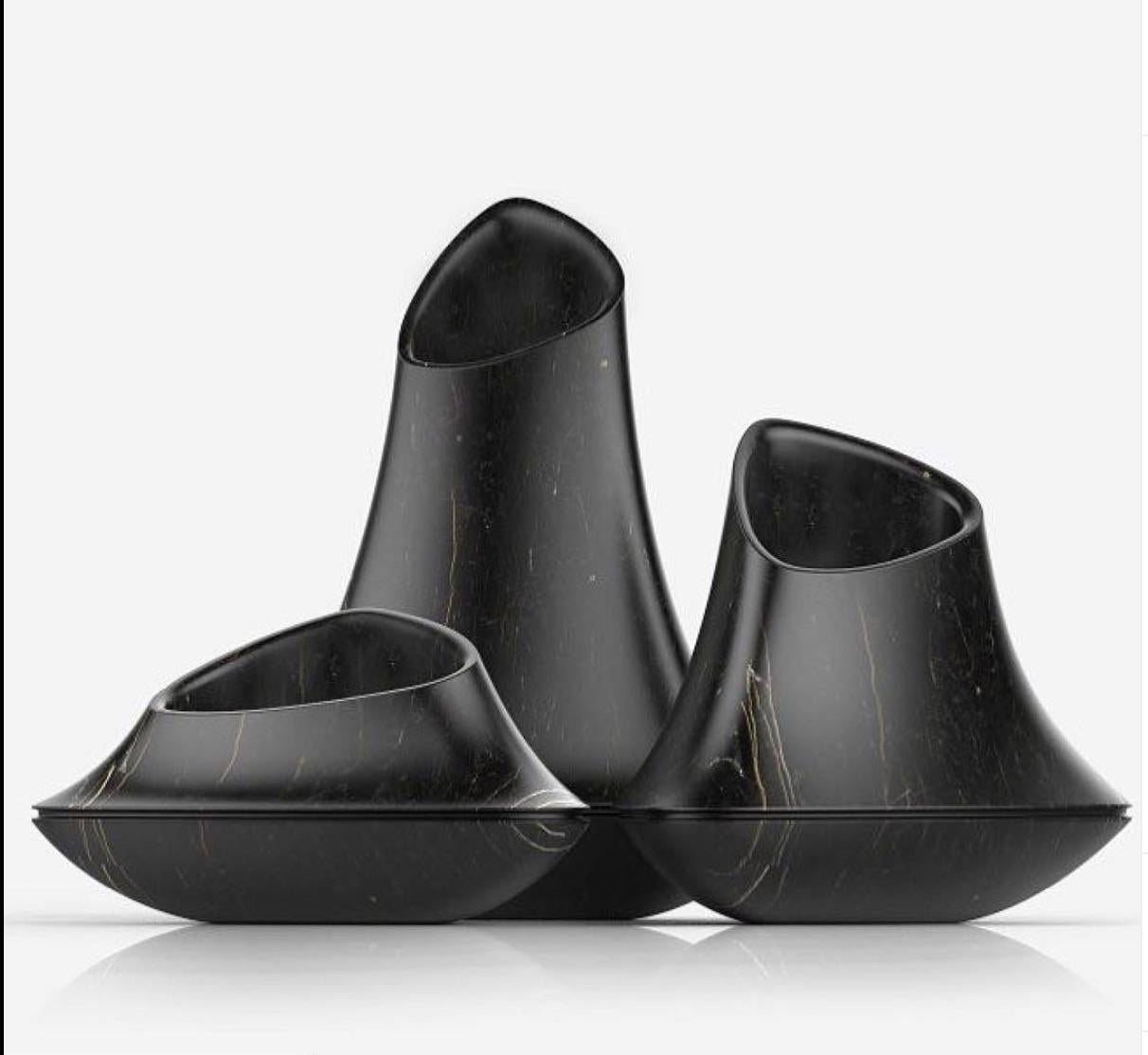 Contemporary Italian Black Marble Vase Designed by Ora Ito For Sale 1
