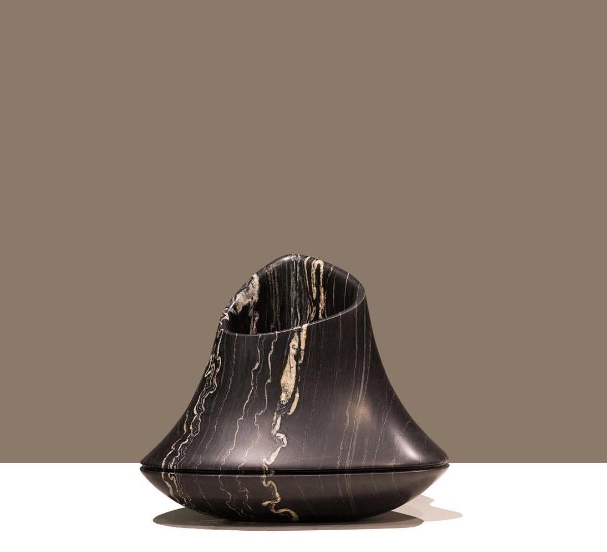Contemporary Italian Black Marble Vase Designed by Ora Ito For Sale 4