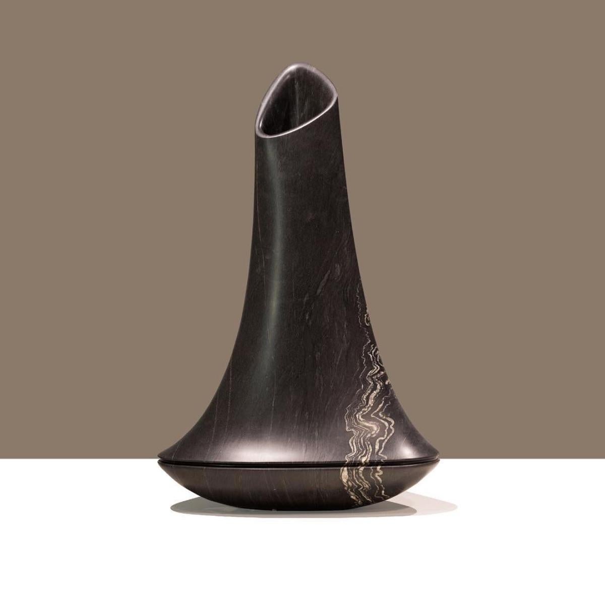 Contemporary Italian Black Marble Vase Designed by Ora Ito For Sale 5