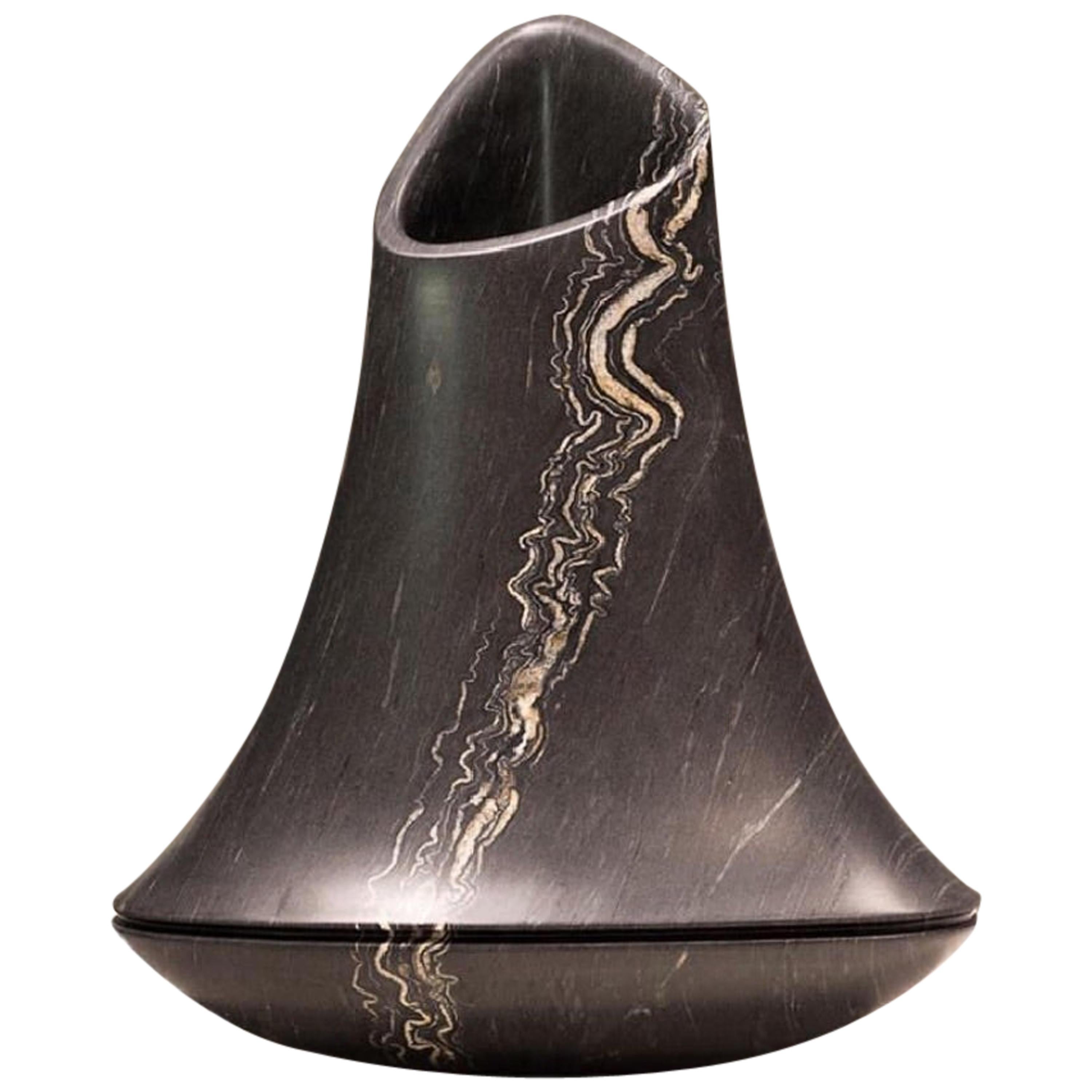 Contemporary Italian Black Marble Vase Designed by Ora Ito For Sale