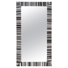 Contemporary Italian Black White Copper Geometric Murano Glass Modern Mirror