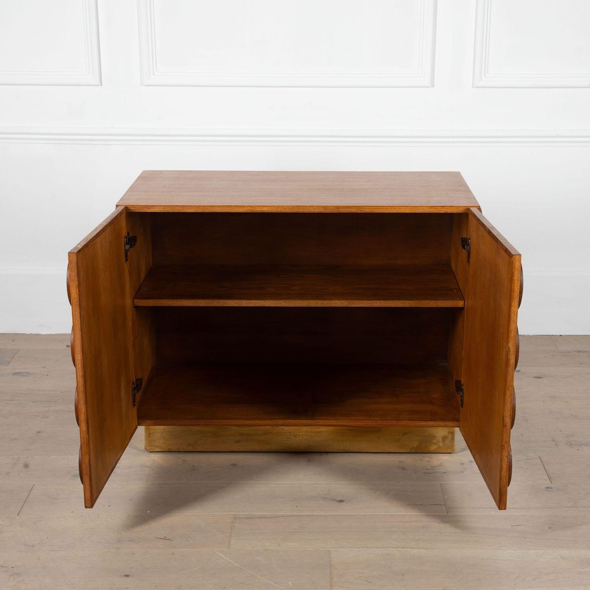 Oak Contemporary Italian Brutalist Style Sideboard For Sale