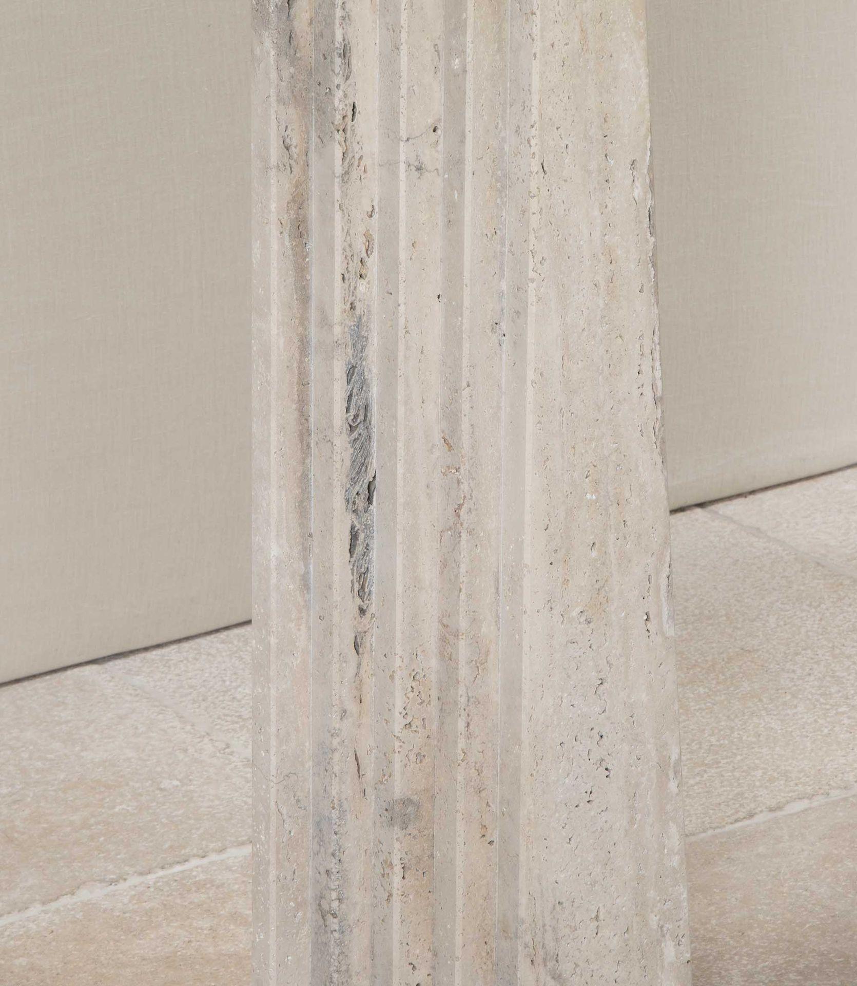 Contemporary Italian Brutalist Style Travertine Console Table For Sale 6