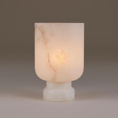 Hand-Carved Contemporary Italian Alabaster Urn Lamp