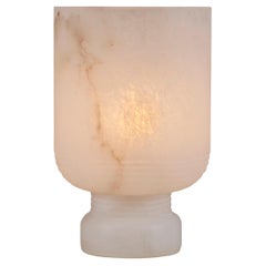 Contemporary Italian carved alabaster urn lamp