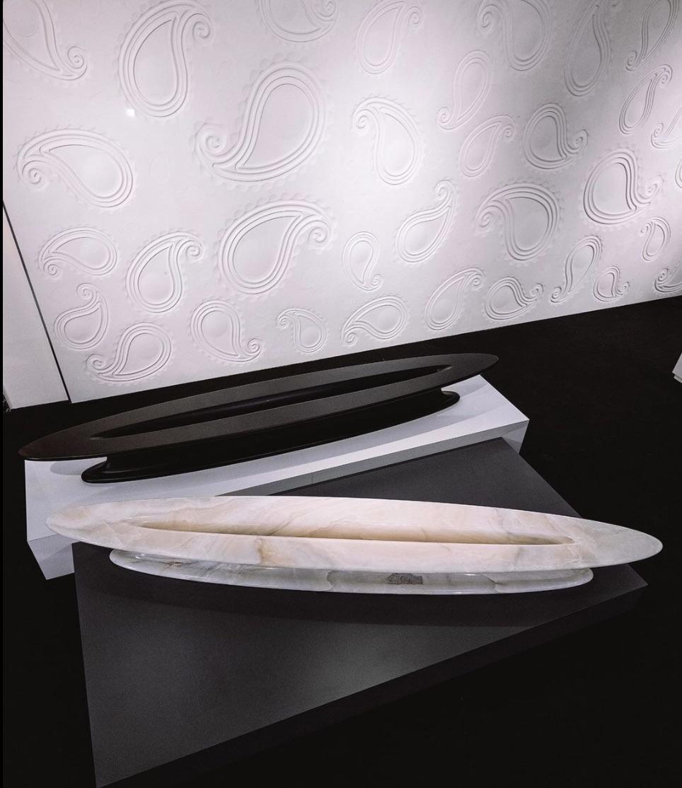 European Contemporary Italian Center Table Designed by Anish Kapoor in Bianco Onyx For Sale