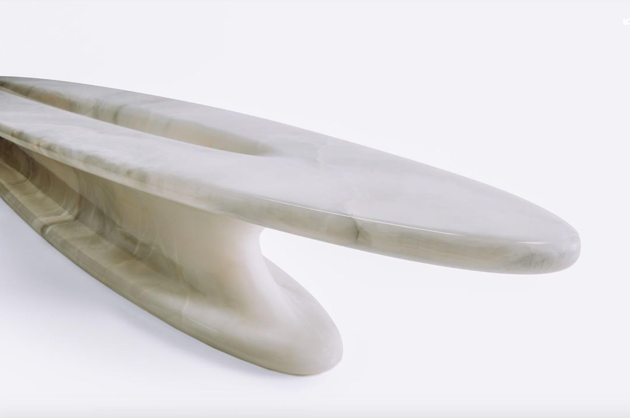 Contemporary Italian Center Table Designed by Anish Kapoor in Bianco Onyx In New Condition For Sale In Fairfield, CT