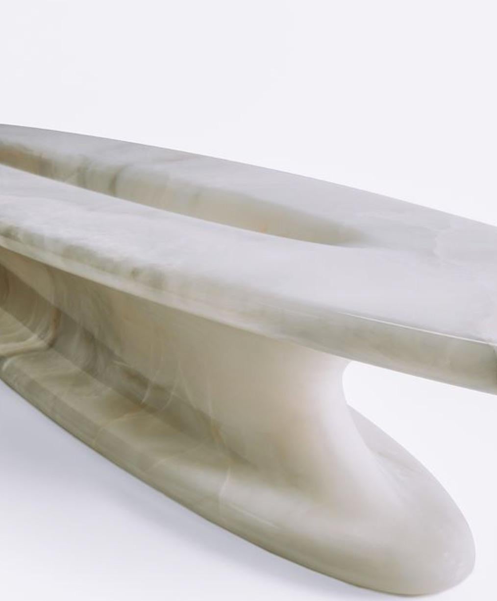 Contemporary Italian Center Table Designed by Anish Kapoor in Bianco Onyx For Sale 1
