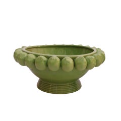 Contemporary Italian Ceramic Vase with Fruit Motifs