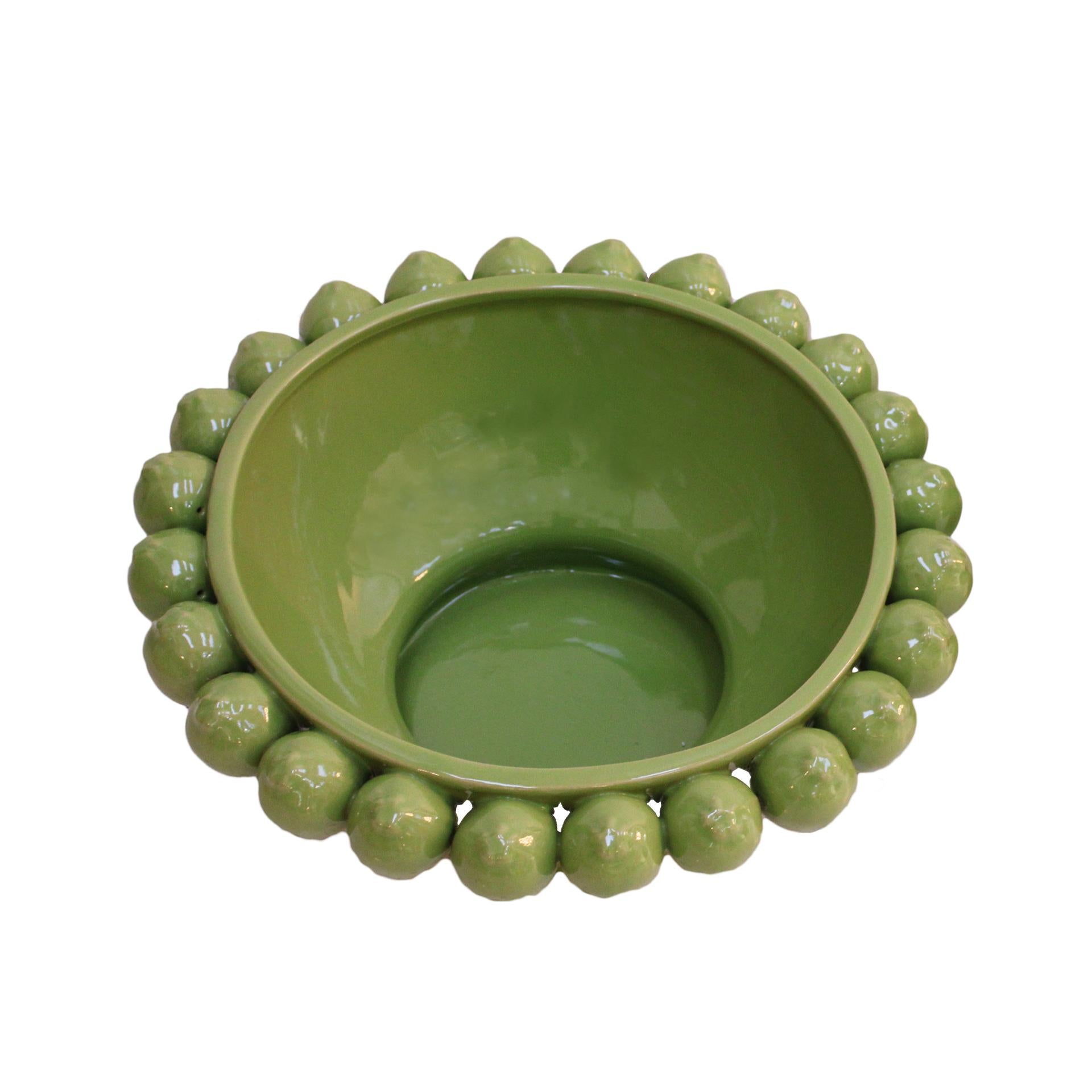 Contemporary Italian Ceramic Vase with Fruit Motifs For Sale 1