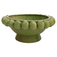 Contemporary Italian Ceramic Vase with Fruit Motifs